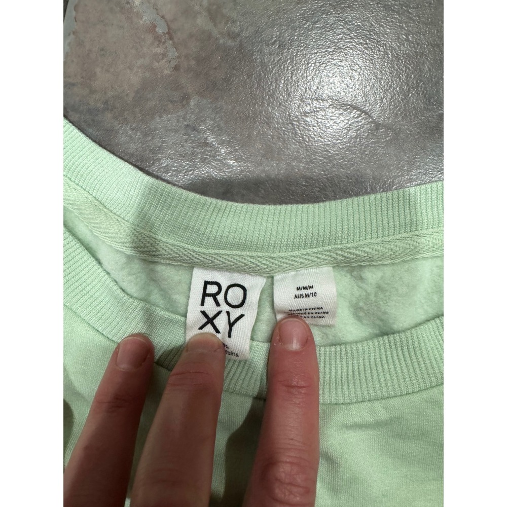 Roxy Womens Mint Green Sun Graphic Crew Neck Fleece Sweatshirt Size M - Picture 2 of 4